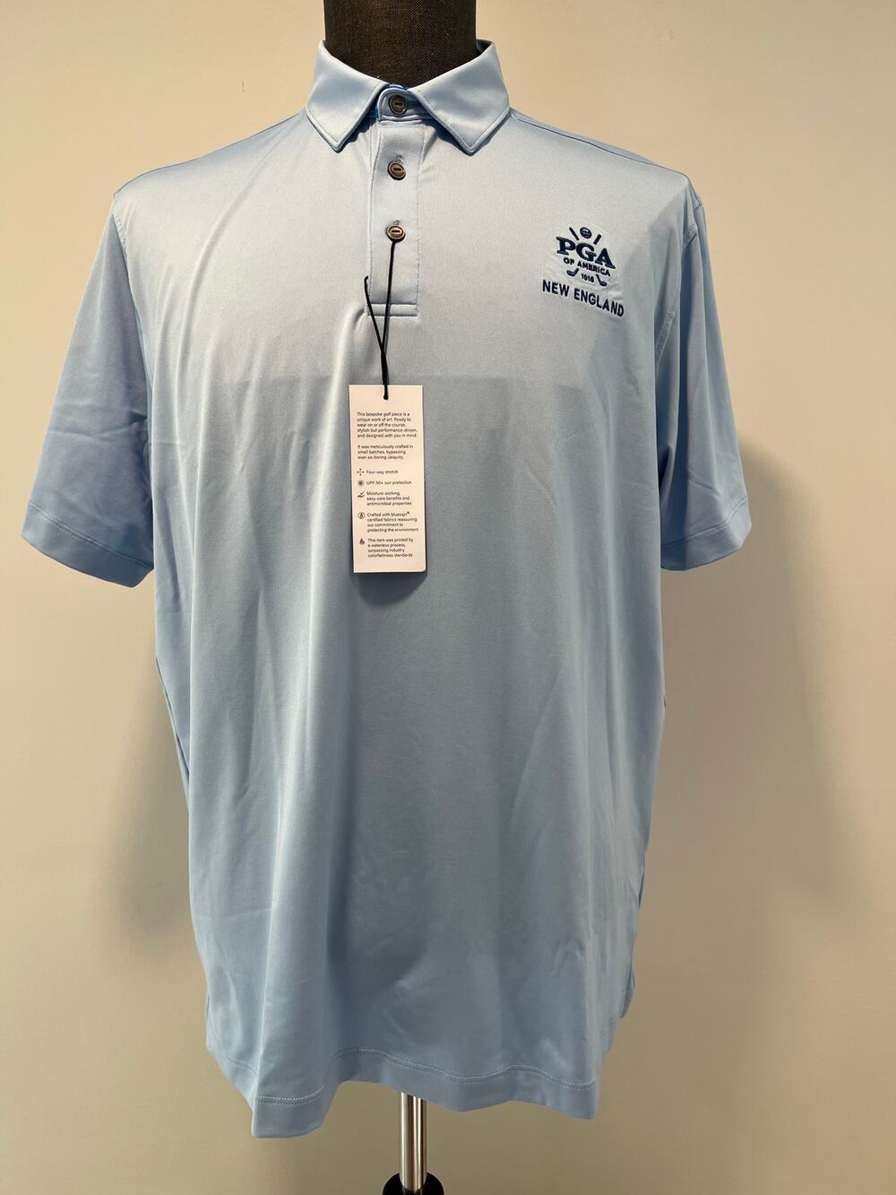 NEW PGA of America New England Golf Polo Light Blue Size Men's Large